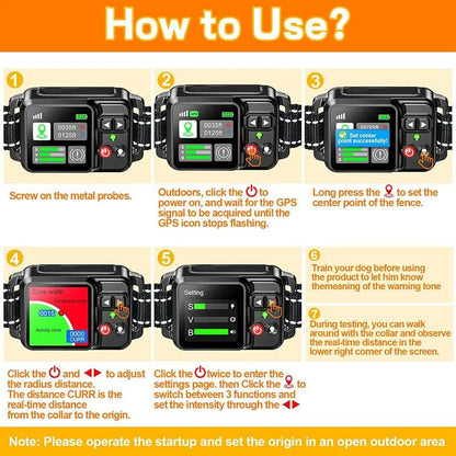 GPS Wireless Dog Fence System – Rechargeable Training Collar with Adjustable Boundary
