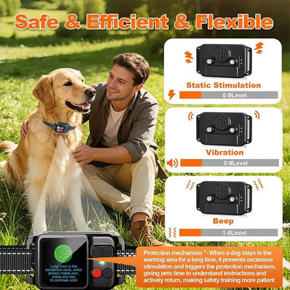 GPS Wireless Dog Fence System – Rechargeable Training Collar with Adjustable Boundary