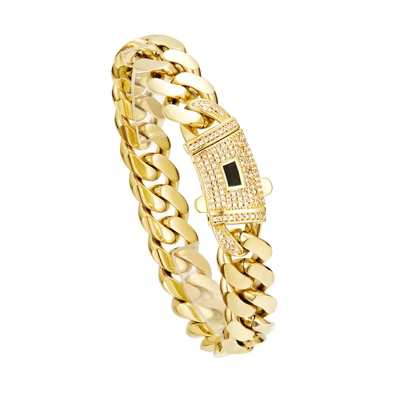 14K Gold-Plated Cuban Link Necklace & Bracelet Set – Anti-Tarnish, 6–14mm